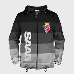 Ветровка с капюшоном мужская SAAB СААБ ГРАДИЕНТ, цвет: 3D-черный