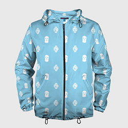 Ветровка с капюшоном мужская Узор Mono Sky Blue Dope Camo Dope Street Market, цвет: 3D-черный