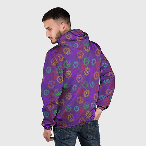 Мужская ветровка Мантра ОМ - Аум / 3D-Черный – фото 4