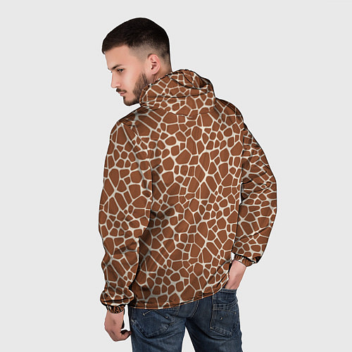 Мужская ветровка Шкура Жирафа - Giraffe / 3D-Белый – фото 4
