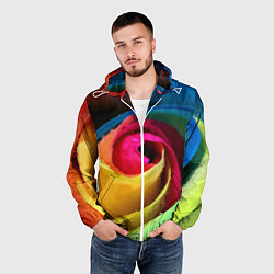 Ветровка с капюшоном мужская Роза fashion 2022, цвет: 3D-белый — фото 2