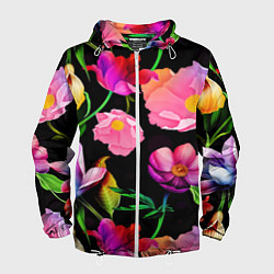 Мужская ветровка Цветочный узор Floral pattern