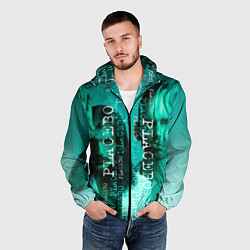 Ветровка с капюшоном мужская Placebo - turquoise, цвет: 3D-черный — фото 2