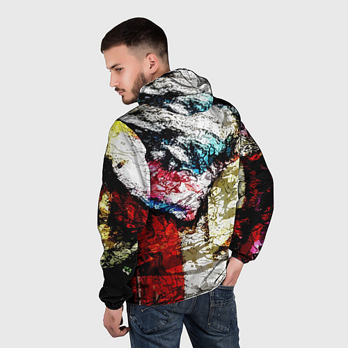 Мужская ветровка Fashion pattern Abstraction Impression / 3D-Белый – фото 4