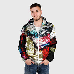 Ветровка с капюшоном мужская Fashion pattern Abstraction Impression, цвет: 3D-белый — фото 2