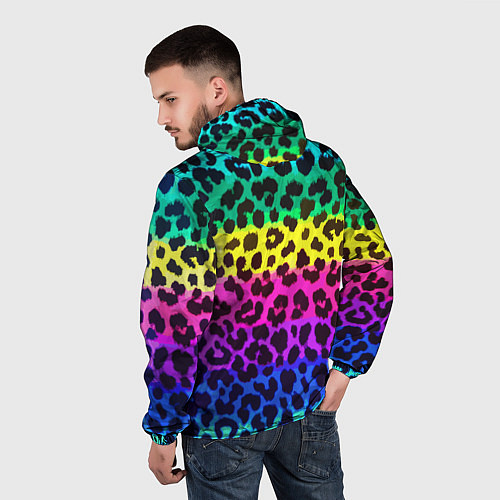 Мужская ветровка Leopard Pattern Neon / 3D-Белый – фото 4