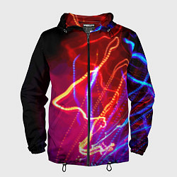 Ветровка с капюшоном мужская Neon vanguard pattern Lighting, цвет: 3D-черный