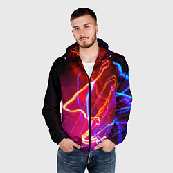 Ветровка с капюшоном мужская Neon vanguard pattern Lighting, цвет: 3D-черный — фото 2