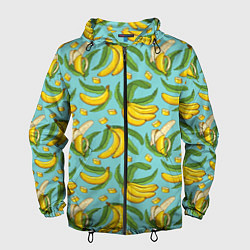 Ветровка с капюшоном мужская Banana pattern Summer Fashion 2022, цвет: 3D-черный