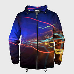 Ветровка с капюшоном мужская Neon vanguard pattern Lightning Fashion 2023, цвет: 3D-черный