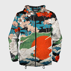 Ветровка с капюшоном мужская Воспоминания об Японии, цвет: 3D-черный