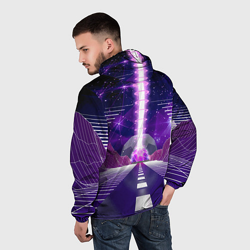 Мужская ветровка Vaporwave Neon Space / 3D-Белый – фото 4