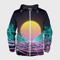Мужская ветровка Vaporwave Закат солнца в горах Neon