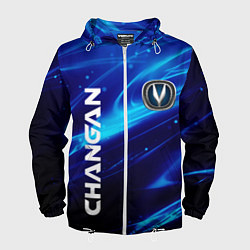 Ветровка с капюшоном мужская CHANGAN СИЯНИЕ ЧАНГАН, цвет: 3D-белый
