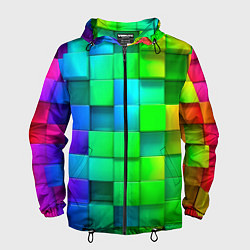 Мужская ветровка РАЗНОЦВЕТНЫЕ КУБИКИ MULTICOLORED CUBES