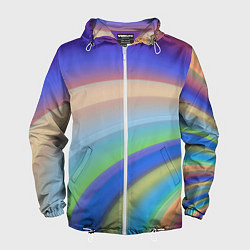 Ветровка с капюшоном мужская Все цвета радуги, цвет: 3D-белый