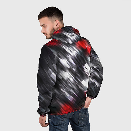 Мужская ветровка NEON abstract pattern неоновая абстракция / 3D-Черный – фото 4