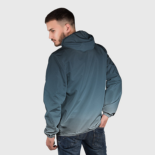 Мужская ветровка GRADIENT shades of blue / 3D-Белый – фото 4