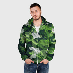Ветровка с капюшоном мужская Camouflage Pattern Камуфляж Паттерн, цвет: 3D-белый — фото 2