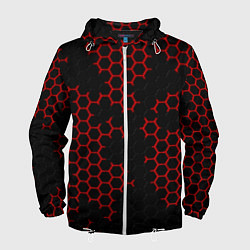 Мужская ветровка НАНОКОСТЮМ Black and Red Hexagon Гексагоны