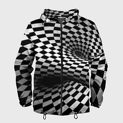 Ветровка с капюшоном мужская Геометрическая объёмная композиция Авангард, цвет: 3D-черный