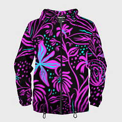 Ветровка с капюшоном мужская Цветочная композиция Fashion trend, цвет: 3D-черный