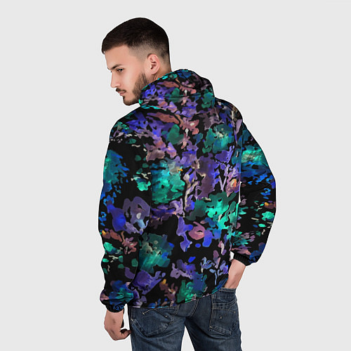 Мужская ветровка Floral pattern Summer night Fashion trend 2025 / 3D-Черный – фото 4