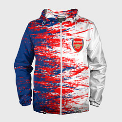 Ветровка с капюшоном мужская Arsenal fc арсенал фк texture, цвет: 3D-белый