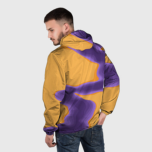 Мужская ветровка Фиолетовая река / 3D-Черный – фото 4