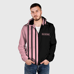 Ветровка с капюшоном мужская BLACKPINK HALF BLACK-PINK MINI LOGO, цвет: 3D-черный — фото 2