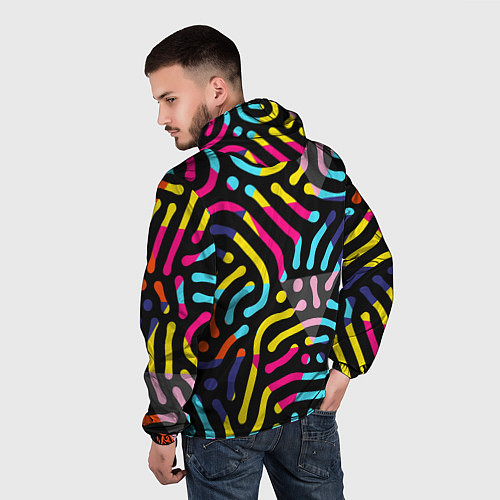 Мужская ветровка Красочный авангардный паттерн / 3D-Черный – фото 4