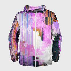 Ветровка с капюшоном мужская Glitch art Fashion trend, цвет: 3D-белый