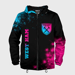 Ветровка с капюшоном мужская West Ham Neon Gradient, цвет: 3D-черный