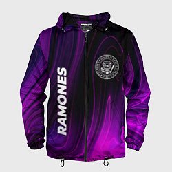 Ветровка с капюшоном мужская Ramones Violet Plasma, цвет: 3D-черный