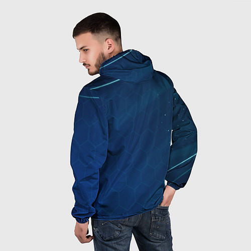 Мужская ветровка Liverpool Соты Абстракция / 3D-Белый – фото 4