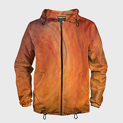 Ветровка с капюшоном мужская Огненно-оранжевая поверхность, цвет: 3D-черный