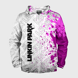 Ветровка с капюшоном мужская Linkin Park rock legends: по-вертикали, цвет: 3D-белый