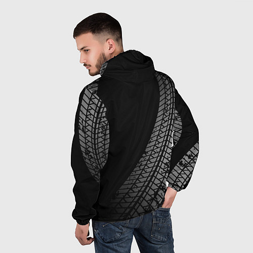 Мужская ветровка Opel tire tracks / 3D-Черный – фото 4