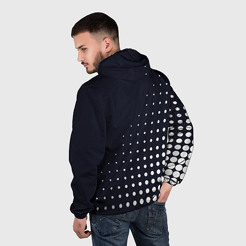 Мужская ветровка Dodge - абстракция кружки / 3D-Черный – фото 4