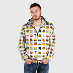 Ветровка с капюшоном мужская Minimalistic patterns, цвет: 3D-черный — фото 2