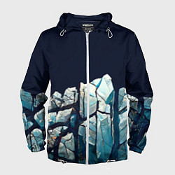 Ветровка с капюшоном мужская Cracked ice, цвет: 3D-белый