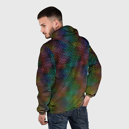 Мужская ветровка Неоновый сетчатый узор / 3D-Белый – фото 4