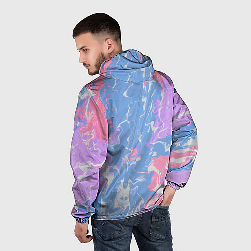 Мужская ветровка Цветная размытость / 3D-Черный – фото 4