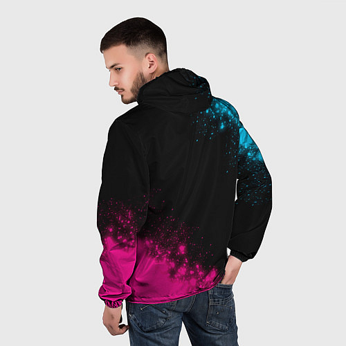 Мужская ветровка Changan - neon gradient: надпись, символ / 3D-Черный – фото 4