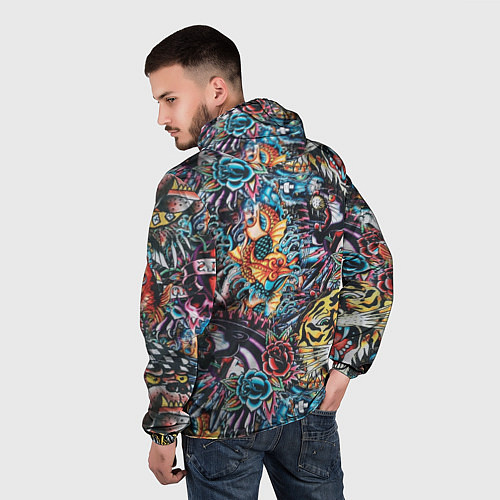 Мужская ветровка Татуировки / 3D-Белый – фото 4