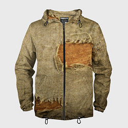 Ветровка с капюшоном мужская Старая рваная мешковина - авангард, цвет: 3D-черный