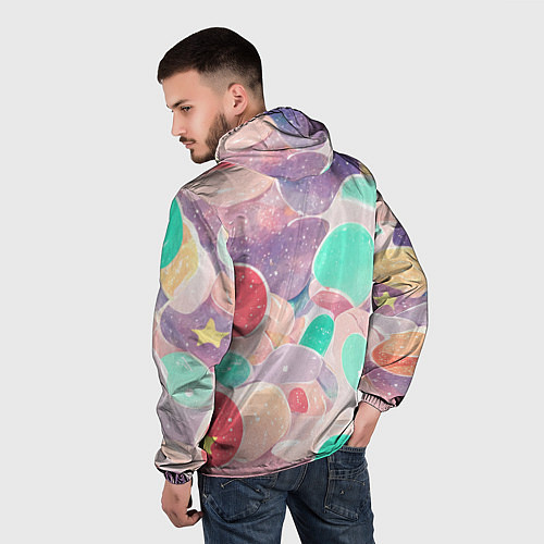 Мужская ветровка Яркие сказочные узоры / 3D-Черный – фото 4