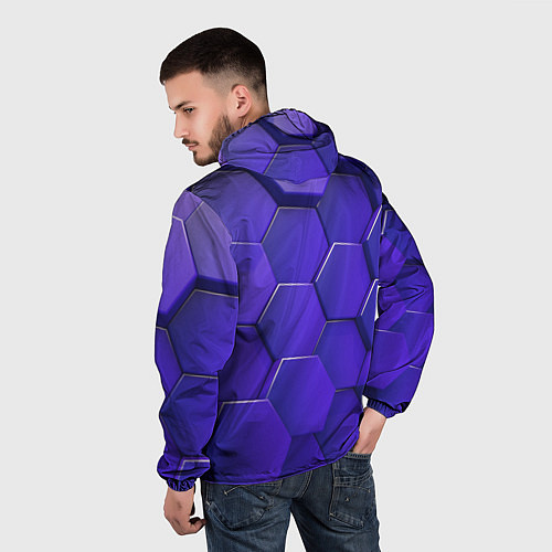 Мужская ветровка Большие объёмные соты / 3D-Белый – фото 4