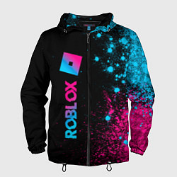 Ветровка с капюшоном мужская Roblox - neon gradient: по-вертикали, цвет: 3D-черный