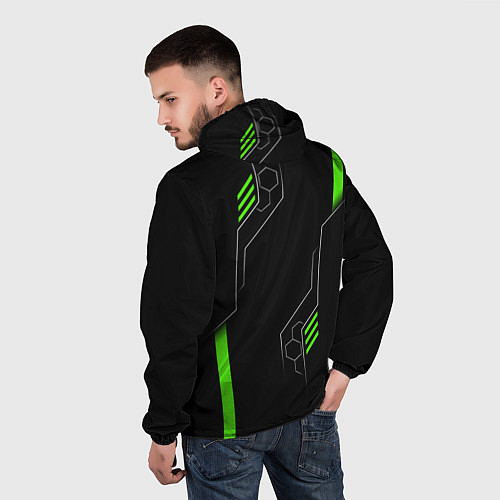 Мужская ветровка Samurai - Зеленые технологии / 3D-Белый – фото 4
